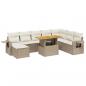 Preview: 9-tlg. Garten-Sofagarnitur mit Kissen Beige Poly Rattan