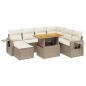 Preview: 8-tlg. Garten-Sofagarnitur mit Kissen Beige Poly Rattan