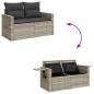 Preview: Gartensofa mit Kissen 2-Sitzer Hellgrau Poly Rattan