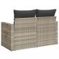 Preview: Gartensofa mit Kissen 2-Sitzer Hellgrau Poly Rattan