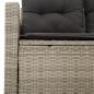 Preview: Gartensofa mit Kissen 2-Sitzer Hellgrau Poly Rattan