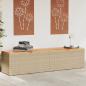 Preview: ARDEBO.de - Gartentruhe Beige 220x50x54 cm Poly Rattan Akazienholz