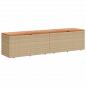 Preview: Gartentruhe Beige 220x50x54 cm Poly Rattan Akazienholz