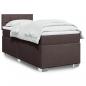 Preview: ARDEBO.de - Boxspringbett mit Matratze Dunkelbraun 80x200 cm Stoff