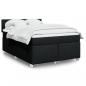 Preview: ARDEBO.de - Boxspringbett mit Matratze Schwarz 140x200 cm Stoff