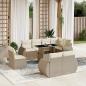 Preview: ARDEBO.de - 9-tlg. Garten-Sofagarnitur mit Kissen Beige Poly Rattan