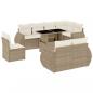 Preview: 9-tlg. Garten-Sofagarnitur mit Kissen Beige Poly Rattan