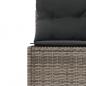 Preview: Gartensofa mit Kissen Halbrund Grau Poly Rattan