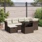 Preview: ARDEBO.de - 7-tlg. Garten-Sofagarnitur mit Kissen Braun Poly Rattan