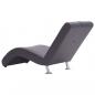 Preview: Chaiselongue mit Kissen Grau Kunstleder