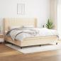 Preview: ARDEBO.de - Boxspringbett mit Matratze Creme 200x200 cm Stoff