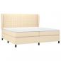 Preview: Boxspringbett mit Matratze Creme 200x200 cm Stoff