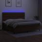 Preview: Boxspringbett mit Matratze & LED Dunkelbraun 200x200 cm Stoff