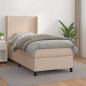 Preview: ARDEBO.de - Boxspringbett mit Matratze Cappuccino-Braun 90x200cm Kunstleder