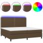 Preview: Boxspringbett mit Matratze & LED Dunkelbraun 200x200 cm Stoff