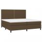 Preview: Boxspringbett mit Matratze & LED Dunkelbraun 200x200 cm Stoff