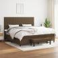 Preview: ARDEBO.de - Boxspringbett mit Matratze Dunkelbraun 200x200 cm Stoff