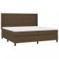 Preview: Boxspringbett mit Matratze & LED Dunkelbraun 200x200 cm Stoff