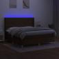 Preview: Boxspringbett mit Matratze & LED Dunkelbraun 160x200 cm Stoff