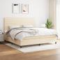 Preview: ARDEBO.de - Boxspringbett mit Matratze Creme 200x200 cm Stoff