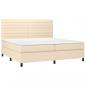 Preview: Boxspringbett mit Matratze Creme 200x200 cm Stoff