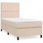 Preview: Boxspringbett mit Matratze Cappuccino-Braun 90x190cm Kunstleder