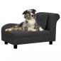 Preview: ARDEBO.de - Hundesofa mit Kissen Schwarz 83x44x44 cm Plüsch