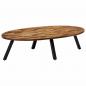 Preview: ARDEBO.de - Couchtisch Recyceltes Massivholz Teak Oval 120x60x30 cm