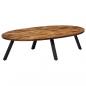 Preview: Couchtisch Recyceltes Massivholz Teak Oval 120x60x30 cm