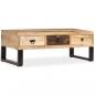 Preview: Couchtisch mit 3 Schubladen Massivholz Mango 90x50x35 cm