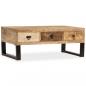 Preview: Couchtisch mit 3 Schubladen Massivholz Mango 90x50x35 cm