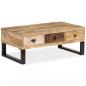 Preview: Couchtisch mit 3 Schubladen Massivholz Mango 90x50x35 cm