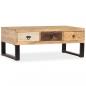 Preview: Couchtisch mit 3 Schubladen Massivholz Mango 90x50x35 cm