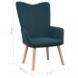 Preview: Relaxsessel mit Hocker Blau Samt