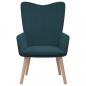 Preview: Relaxsessel mit Hocker Blau Samt