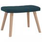 Preview: Relaxsessel mit Hocker Blau Samt