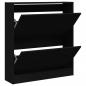 Preview: Schuhschrank Schwarz 80x21x87,5 cm Holzwerkstoff