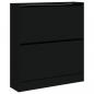 Preview: Schuhschrank Schwarz 80x21x87,5 cm Holzwerkstoff