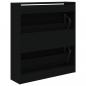 Preview: Schuhschrank Schwarz 80x21x87,5 cm Holzwerkstoff