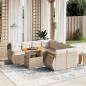 Preview: ARDEBO.de - 9-tlg. Garten-Sofagarnitur mit Kissen Beige Poly Rattan