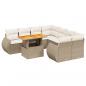 Preview: 9-tlg. Garten-Sofagarnitur mit Kissen Beige Poly Rattan