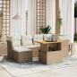 Preview: ARDEBO.de - 7-tlg. Garten-Sofagarnitur mit Kissen Beige Poly Rattan