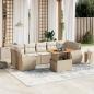 Preview: ARDEBO.de - 8-tlg. Garten-Sofagarnitur mit Kissen Beige Poly Rattan