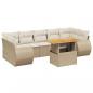 Preview: 8-tlg. Garten-Sofagarnitur mit Kissen Beige Poly Rattan