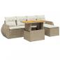 Preview: 6-tlg. Garten-Sofagarnitur mit Kissen Beige Poly Rattan