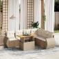 Preview: ARDEBO.de - 7-tlg. Garten-Sofagarnitur mit Kissen Beige Poly Rattan