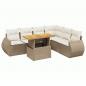 Preview: 7-tlg. Garten-Sofagarnitur mit Kissen Beige Poly Rattan