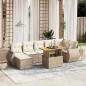 Preview: ARDEBO.de - 8-tlg. Garten-Sofagarnitur mit Kissen Beige Poly Rattan