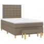 Preview: ARDEBO.de - Boxspringbett mit Matratze Taupe 120x190 cm Stoff