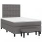 Preview: ARDEBO.de - Boxspringbett mit Matratze Grau 120x190 cm Kunstleder